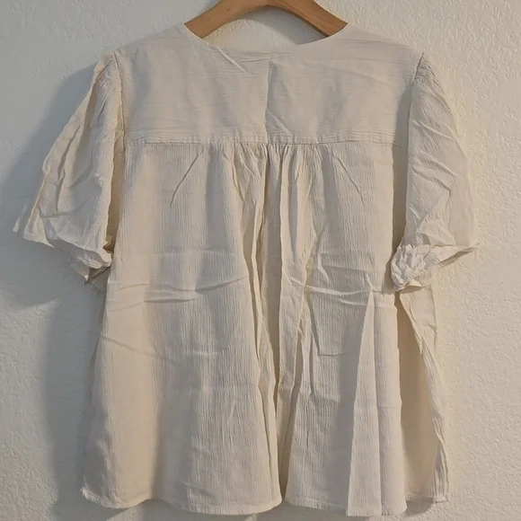Cotton Blend Button-Up Top - Picture 6 of 6